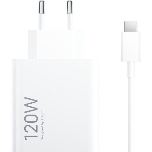 Cargador xiaomi hypercharge combo tipo a 120w con cable usb c 1m - color blanco - Imagen 2