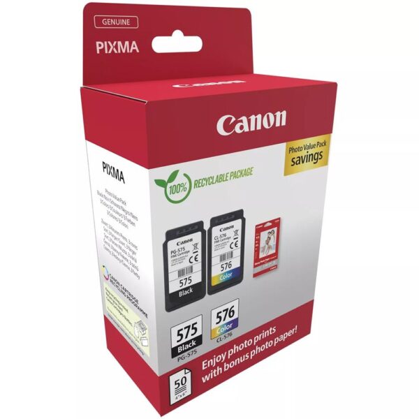 Cartucho tinta canon pg 575 + cl 576 + papel fotografico - Imagen 2