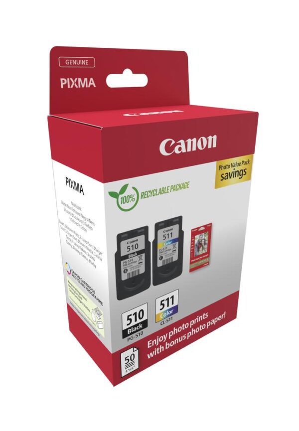 Cartucho canon pg - 510 - cl - 511 + papel fotografico - Imagen 2