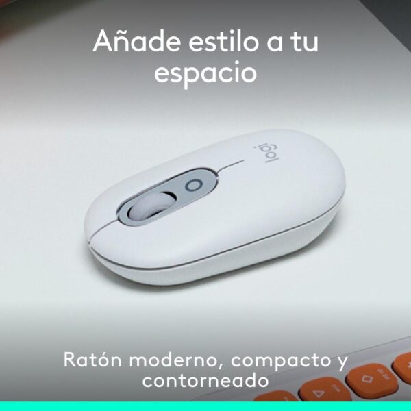 Raton inalambrico logitech pop mouse blanco - Imagen 2
