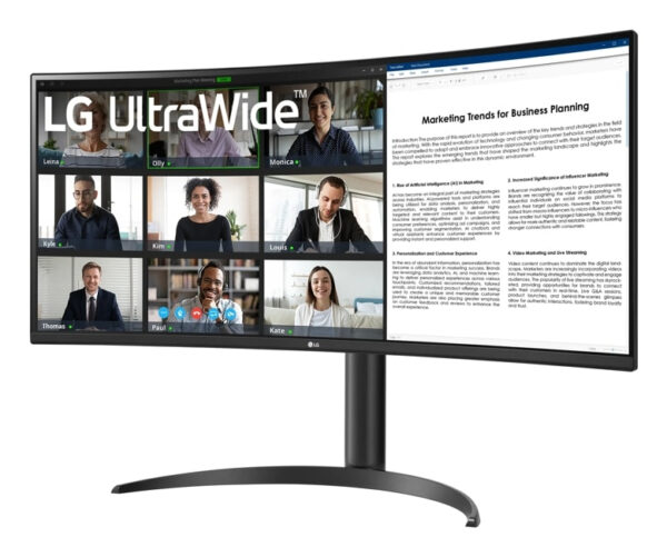 Curva lg 34wr55qk - b 34 pulgadas 3440 x 1440 5ms hdmi displayport reg. altura - Imagen 3