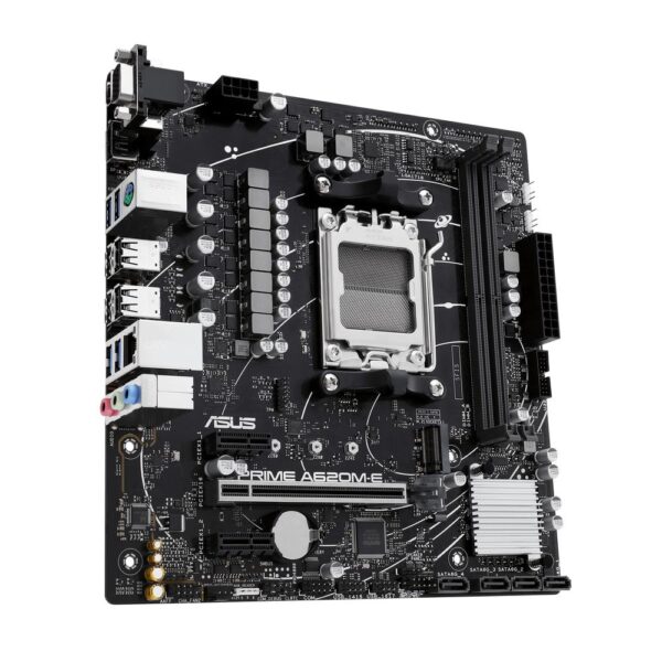 Asus amd prime a620m - e - csm socket am5 ddr5 x2 4800mhz max 64gb hdmi displayport d - sub matx - Imagen 3