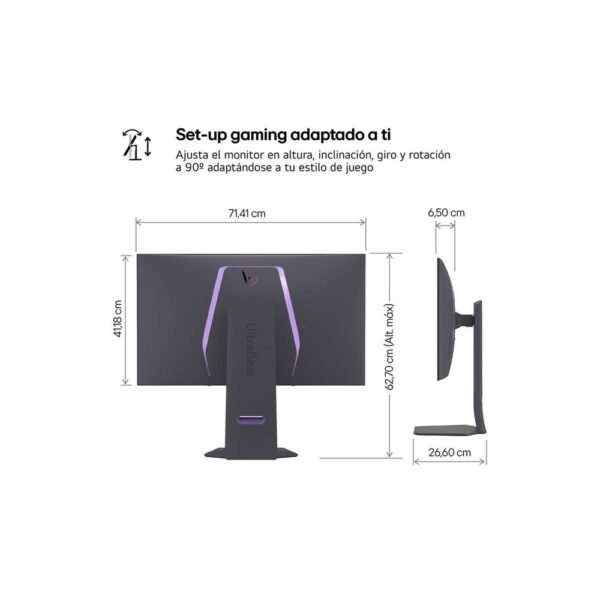 Monitor oled lg 32gs95uv 31.5 pulgadas 3840 x 2160 0.03ms hdmi displayport altavoces reg. altura - Imagen 2