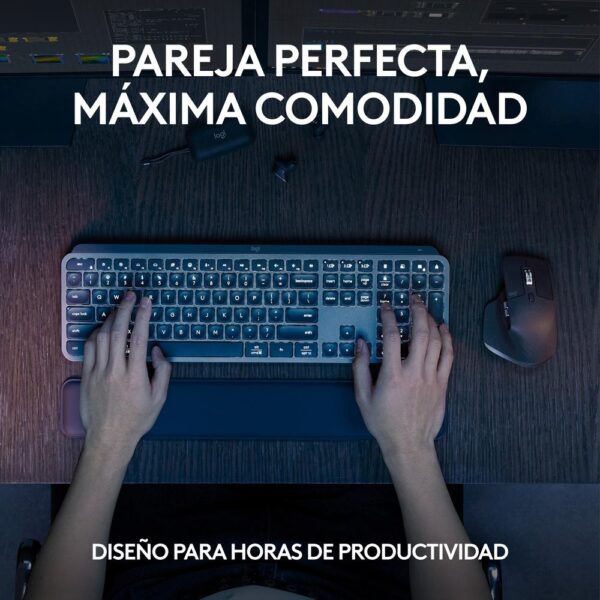 Teclado + raton logitech mx keys s combo inalambrico grafito español - Imagen 3