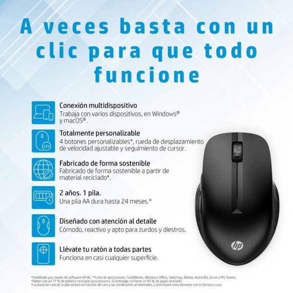 Ratón hp 430 inalámbrico multidispositivo - Imagen 2