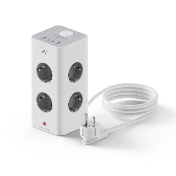 Regleta sobremesa ewent ew3864 8x schuko -  2x usb tipo a -  2x usb tipo b