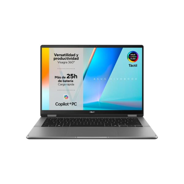 Portatil asus vivobook flip oled tp3407sa - ql064w intel core ultra 7 258v 14 pulgadas tactil 32gb ssd1tb w11 - Imagen 2