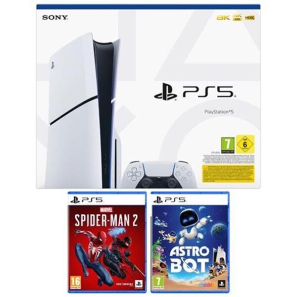 Consola ps5 sony playstation 5 slim 1tb chasis d + spiderman 2 + astro bot - Imagen 3