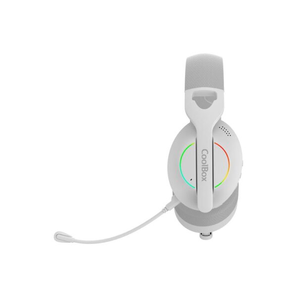Auriculares con microfono coolbox wb01 inalambricos gaming bluetooth blanco - Imagen 2