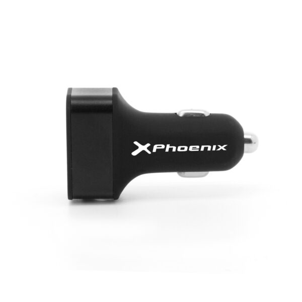 Cargador universal phoenix phcarcharger3usb para coche -  mechero  5v - 3 x usb 7.2a negro acabado en silicona - Imagen 2