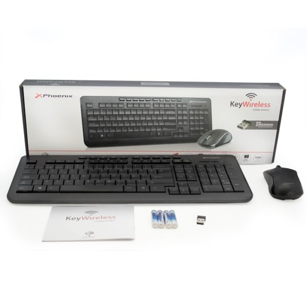 Teclado y ratón multimedia combo phoenix key wireless español qwerty inalambrico receptor usb - Imagen 3