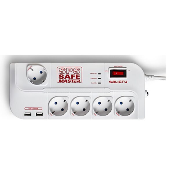 Regleta salicru sps.safe master proteccion inteligente 5 tomas schuko hub usb