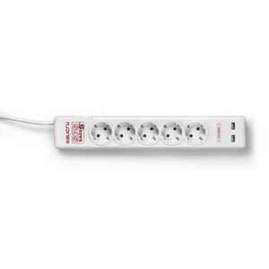Regleta salicru sps safe 5+ -  5 tomas schuko -  2 usb