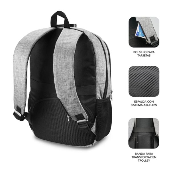 Mochila subblim urban lock para portatil 16 pulgadas gris - Imagen 2