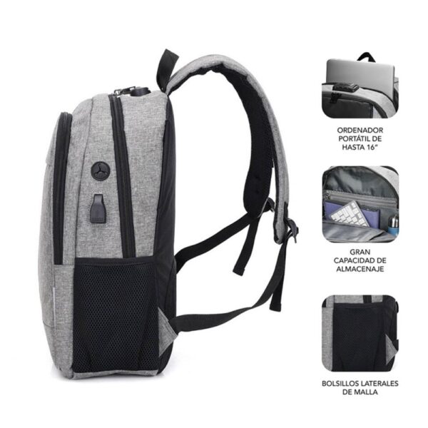 Mochila subblim urban lock para portatil 16 pulgadas gris - Imagen 3