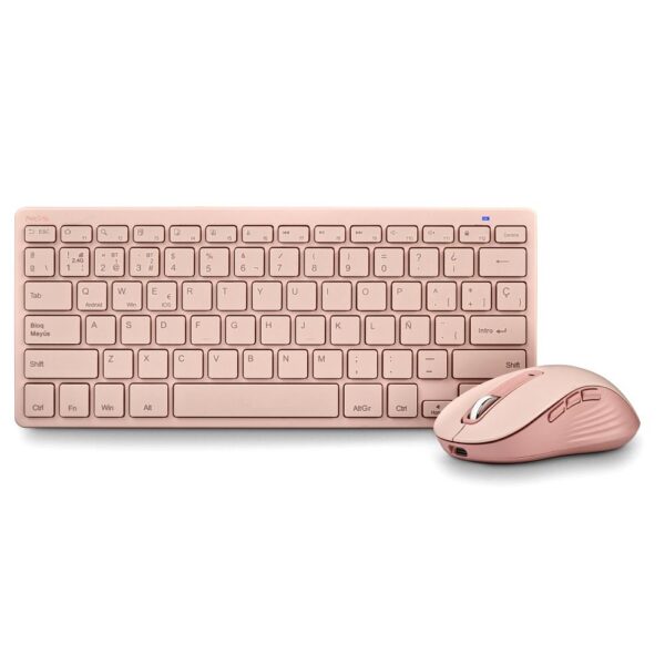 Kit teclado + mouse raton ngs fantasy kit rosa wireless inalambrico - Imagen 2