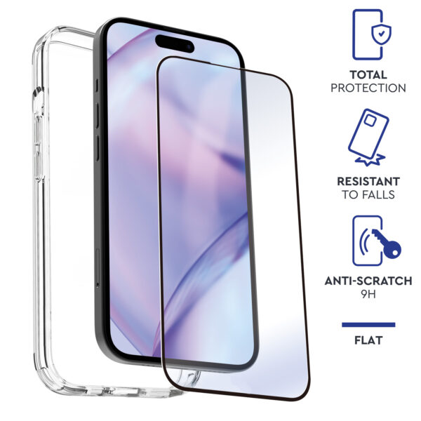 Carcasa myway para apple iphone 15 plus transparente + protector pantalla cristal templado - Imagen 2