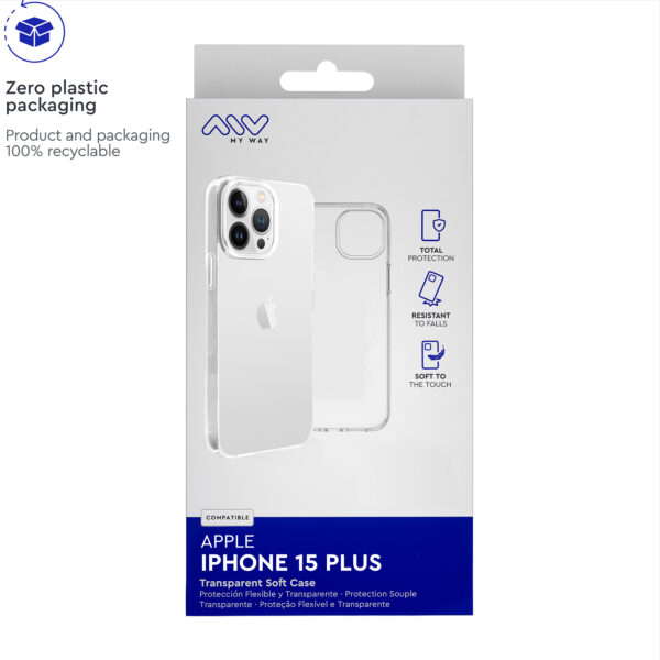 Carcasa myway para apple iphone 15 plus transparente - Imagen 2