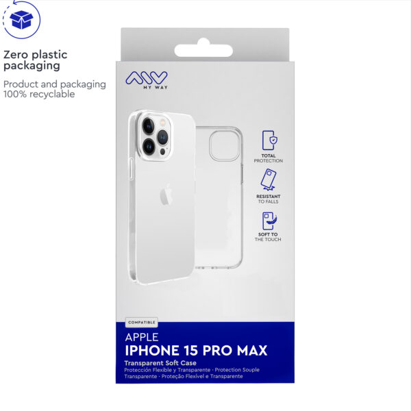 Carcasa myway para apple iphone 15 pro max transparente - Imagen 2