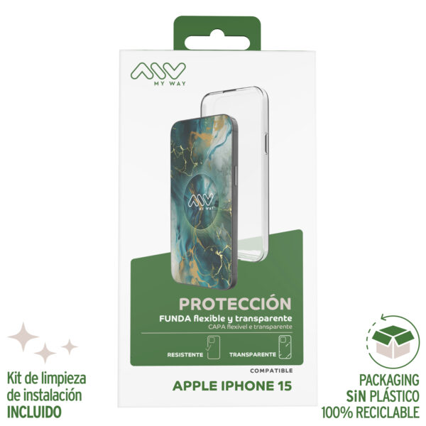 Carcasa myway para apple iphone 15 transparente - Imagen 3