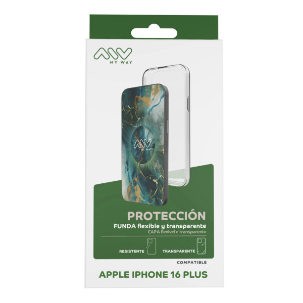 Carcasa myway para apple iphone 16 plus transparente - Imagen 3