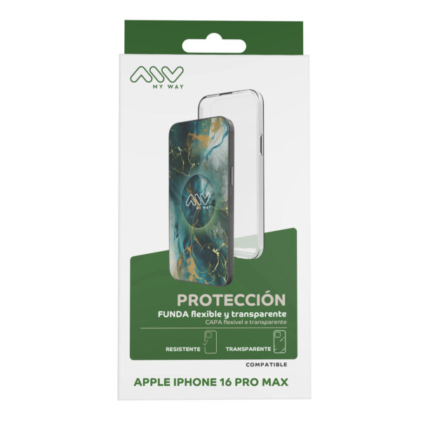 Carcasa myway para apple iphone 16 pro max transparente - Imagen 3