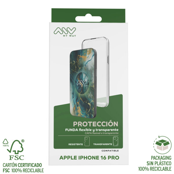Carcasa myway para apple iphone 16 pro transparente - Imagen 3