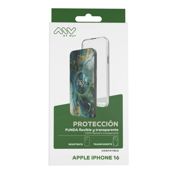 Carcasa myway para apple iphone 16 transparente - Imagen 3