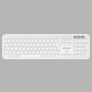 Teclado inalámbrico multidispositivo phoenix k300 blueooth dual y 2.4ghz blanco