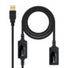Cable usb tipo a 2.0 a usb tipo a nanocable+amplificador 15m negro -  macho - hembra - Imagen 3