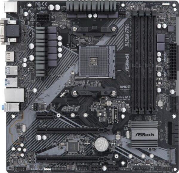 Placa base  asrock am4 b450m pro4 r2.0 atx - 4xddr4 - 1xhdmi - 2xusb 2.0 - 4x usb 3.2 - 90 - mxbeg0 - a0uayz - Imagen 2