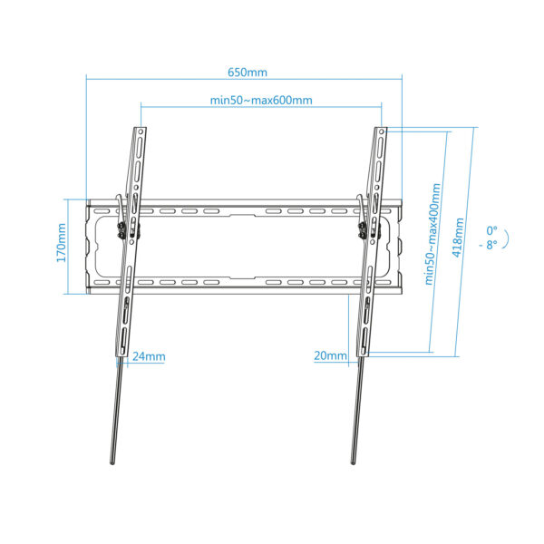 Soporte pared tv television monitor tooq lp1081t - b 37 pulgadas - 80 pulgadas carga maxima 45kg - Imagen 3