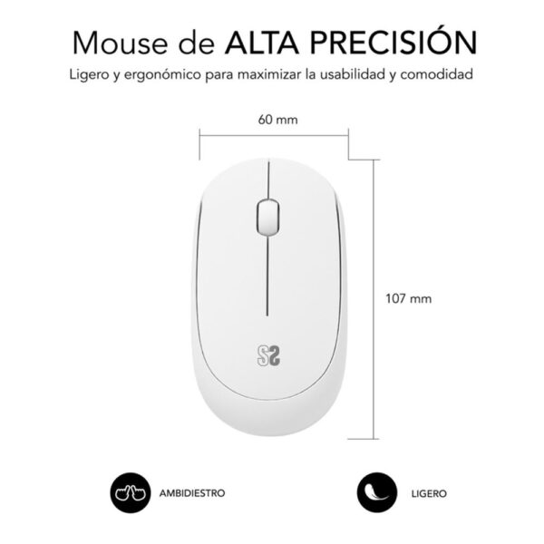 Raton inalambrico subblim submo - b2sw011 blanco - Imagen 2