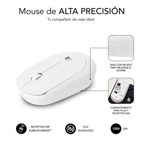 Raton inalambrico subblim submo - b2sw011 blanco - Imagen 3
