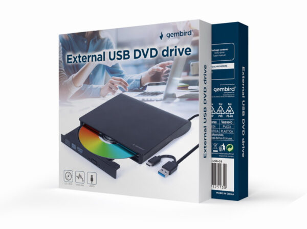 Regrabadora de dvd externa gembird negra usb 3.1 - Imagen 2