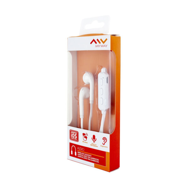 Auriculares myway mwhph0023 inalambrico blanco - Imagen 2