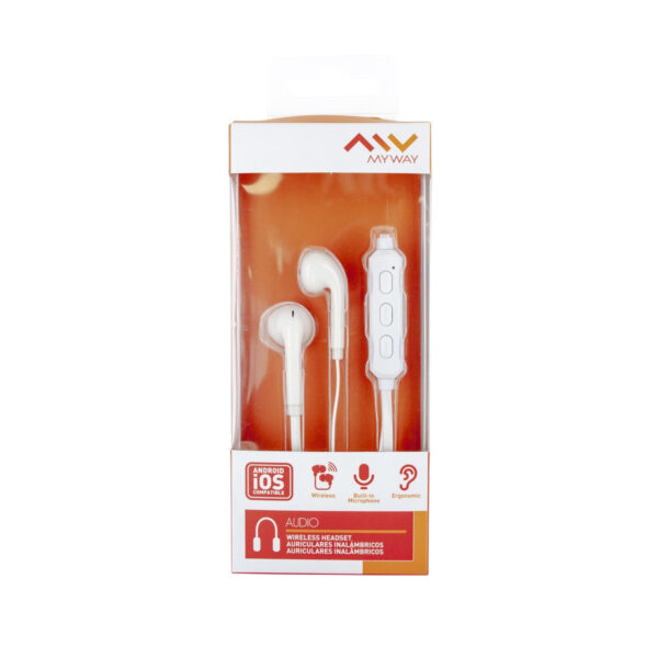 Auriculares myway mwhph0023 inalambrico blanco - Imagen 3