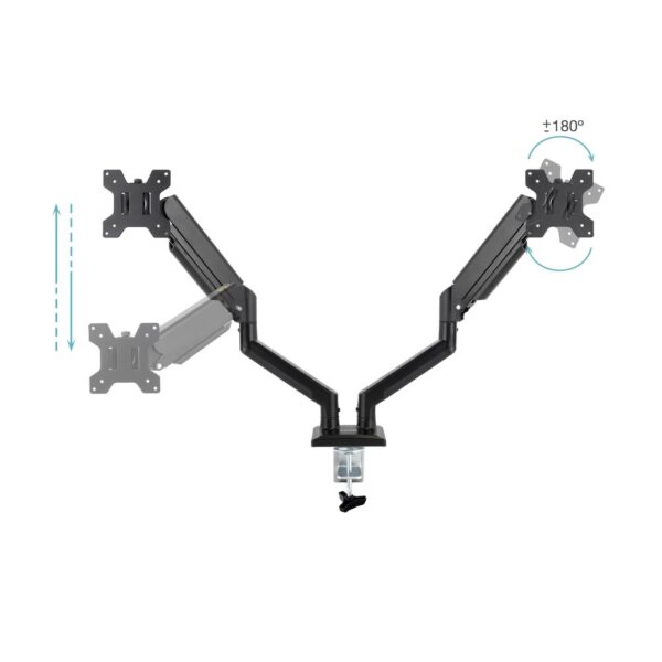 Soporte mesa tooq hasta 34 pulgadas vesa 100 x 100 max 10kg brazo doble - Imagen 3