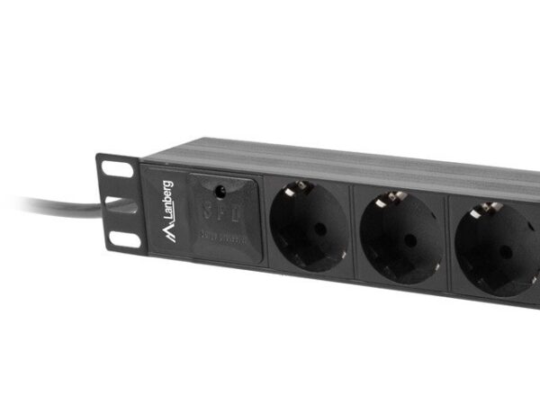 Regleta lanberg 1u 16a 3x schuko rack 10 pulgadas 2m negro - Imagen 3
