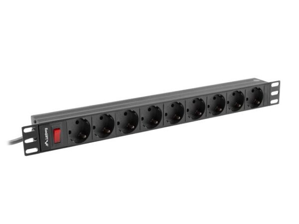 Regleta lanberg 1u 16a 9x schuko rack 19 pulgadas 3m negro - Imagen 2