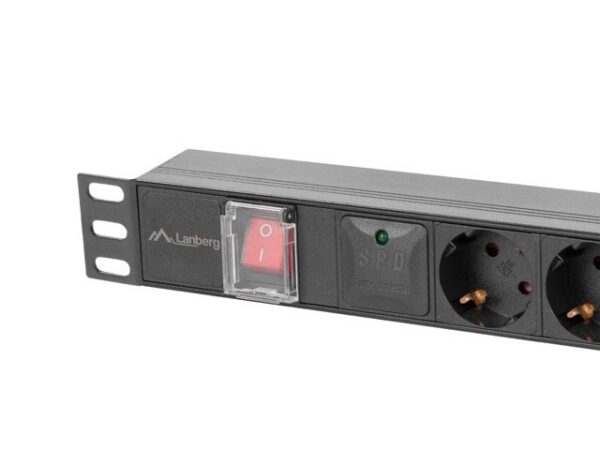 Regleta lanberg 1u 16a rack 19 pulgadas 5x socket schuko negro 2m - Imagen 3