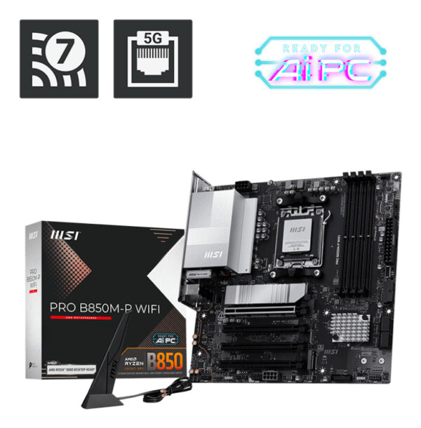 Placa base msi pro b850m - p wifi am5 matx -  4x ddr5 - Imagen 2