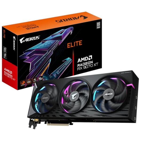 Tarjeta grafica gigabyte rx 9070 xt aorus e 16gb gddr6 -  2x dp -  2x hdmi pci express 5.0