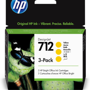 Pack 3 cartuchos hp 712 designjet t200 - t600 amarillo
