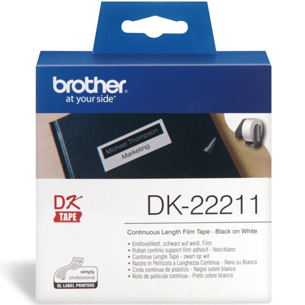 Etiquetas cinta continua brother blanca dk22211 29mm - Imagen 2