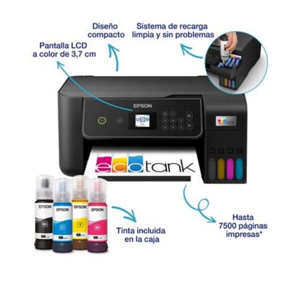 Multifuncion epson inyeccion color ecotank et - 2870 a4 -  33ppm -  usb -  wifi -  wifi direct - Imagen 2