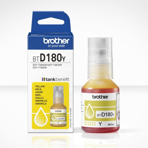 Botella tinta brother btd180y amarilla 5000 paginas - Imagen 2