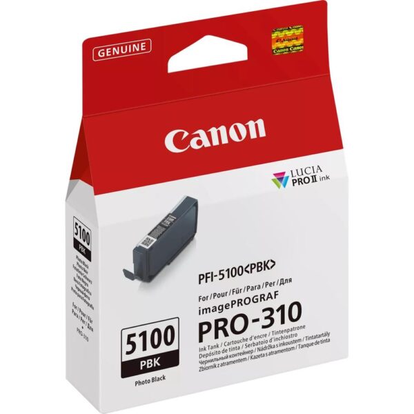 Cartucho tinta canon pfi - 5100pbk negro photo - Imagen 2