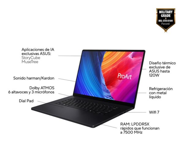 Portatil asus h7606wm - sc052w rai9 - hx370 32gb ssd 1tb 16 pulgadas - Imagen 3