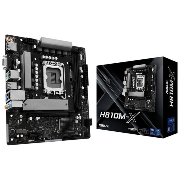 Placa base asrock h810m - x matx -  2x ddr5 -  4x sata3